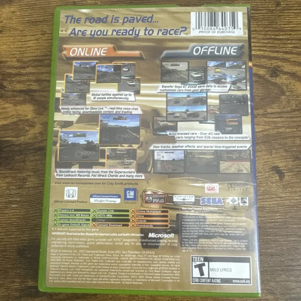 Sega GT Online - Microsoft Xbox Complete in Box CIB Tested
